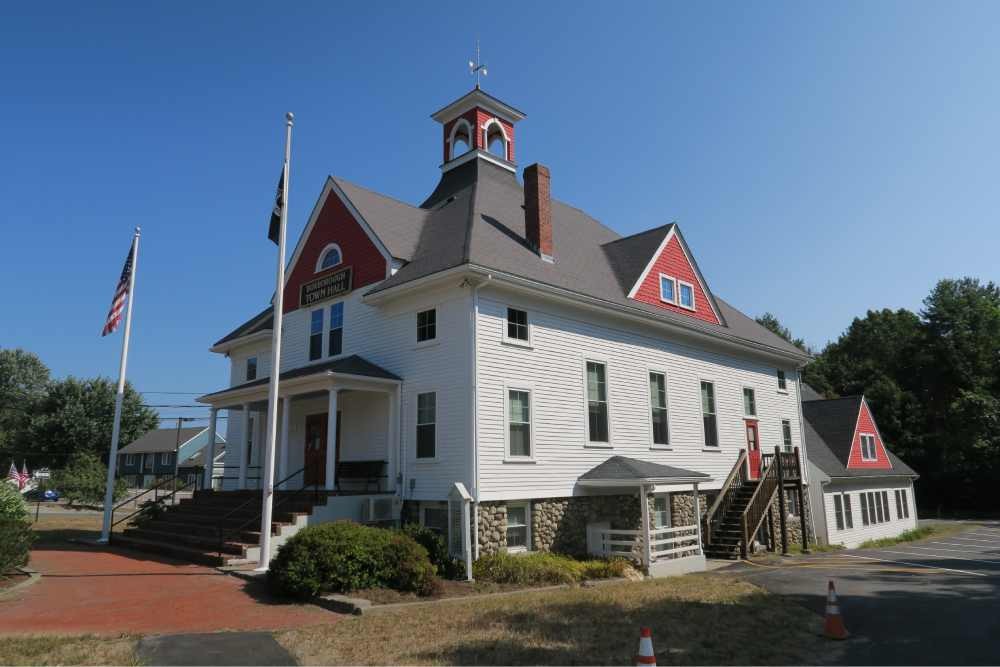 A view of the Boxborough Town Hall near Boxborough, Massachusetts (MA)