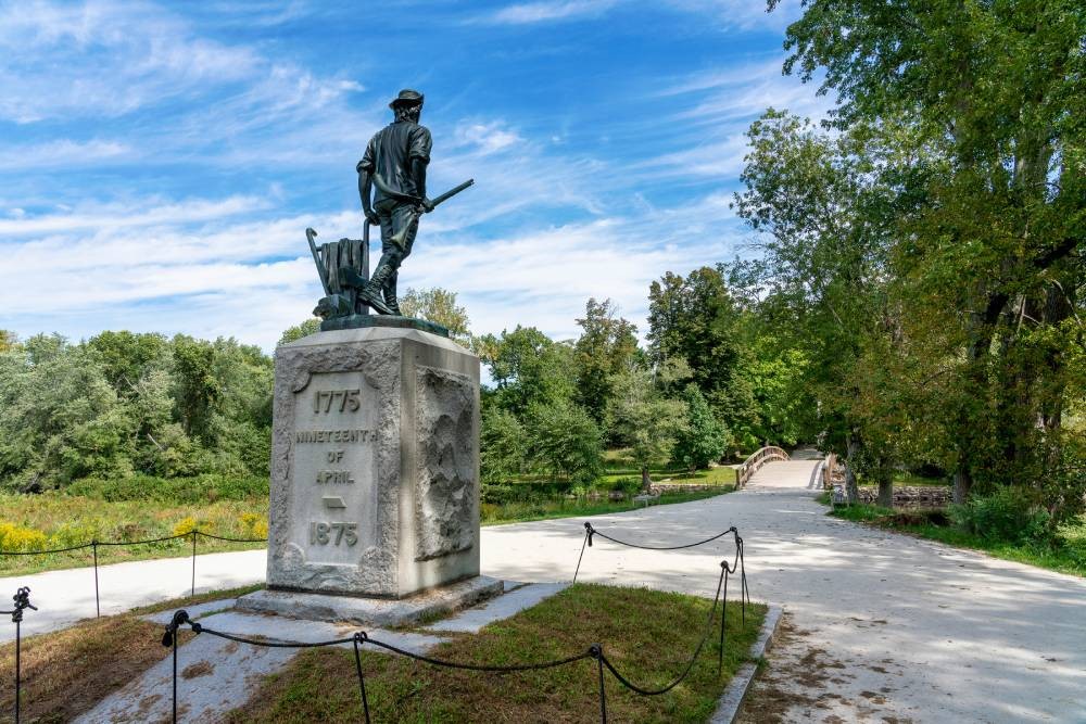 Old North Bridge in the city of Concord near Concord, Massachusetts (MA)