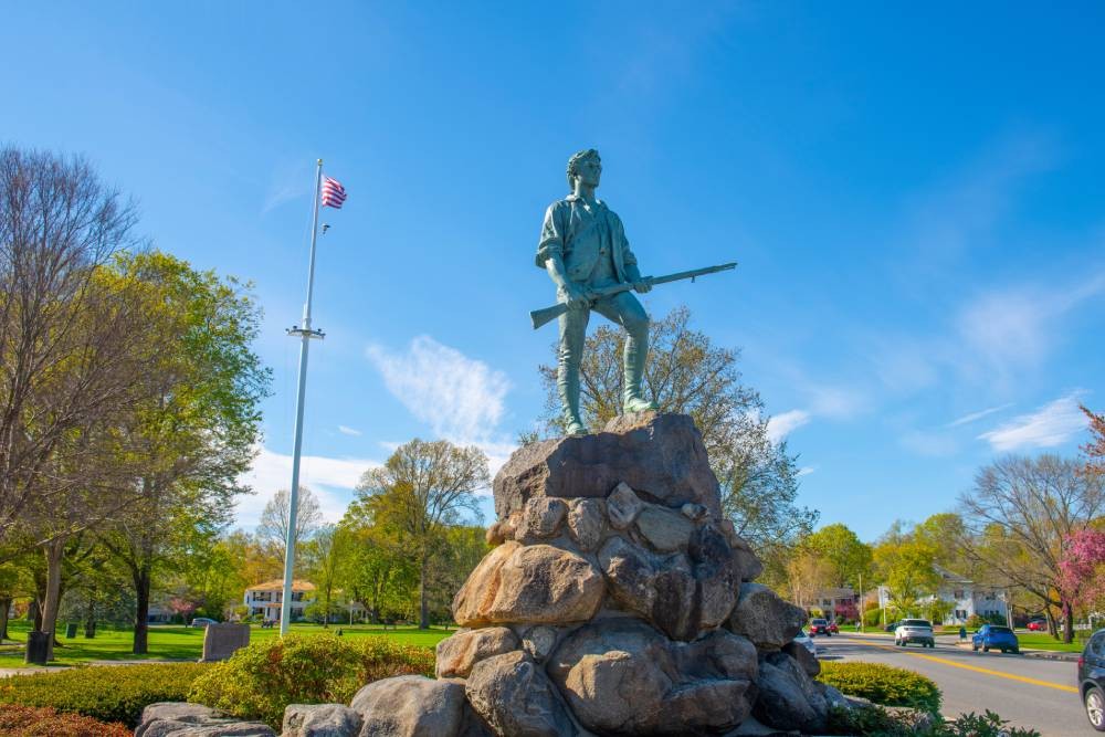 Minute Man statue in Lexington, MA
