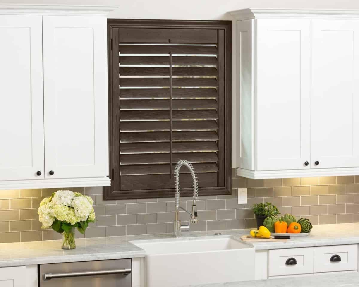 Custom Kitchen Window Treatments for Homes near Acton, Massachusetts (MA) Such as Motorized Shutters